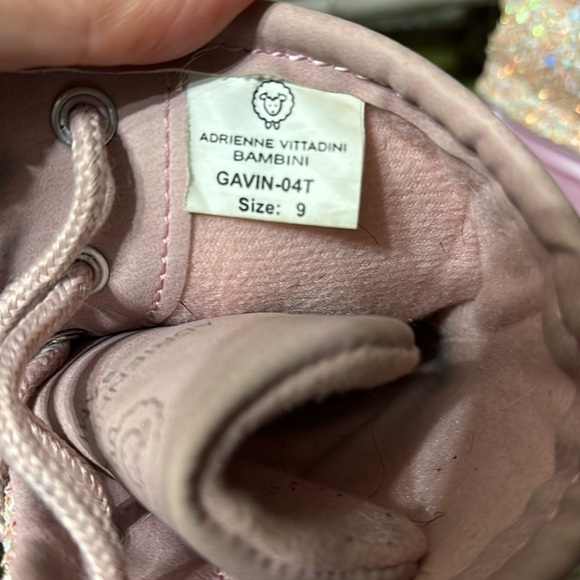 Pre-owned ADRIENNE VITTADINI BAMBINI TODDLER 9 PINK GLITTER DUCK BOOTS - Picture 12 of 15